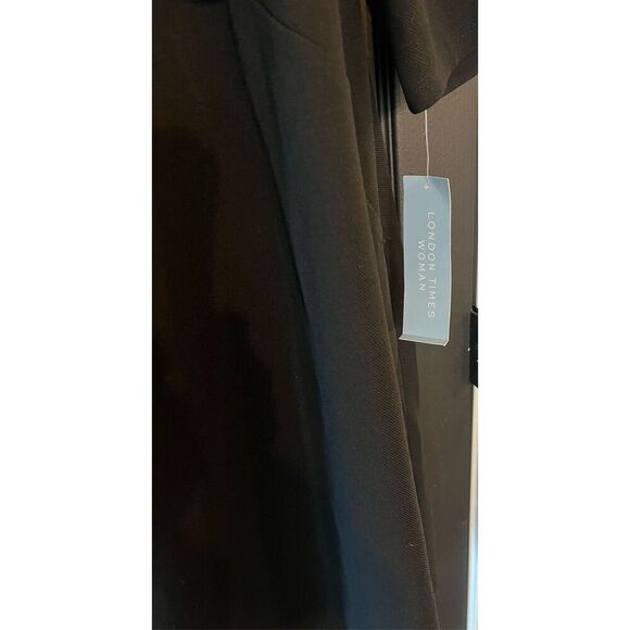 London Times Women's Crepe Fit and Flare Midi with Waist Button Detail - Picture 5 of 6